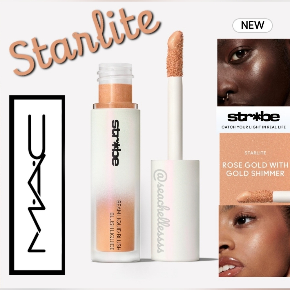 MAC Starlite Strobe Beam Liquid Blush Rose Gold Brand New In Box Full Size